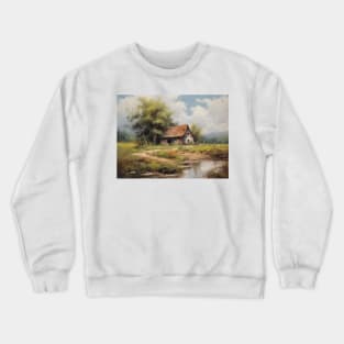 Old House by a Pond Crewneck Sweatshirt